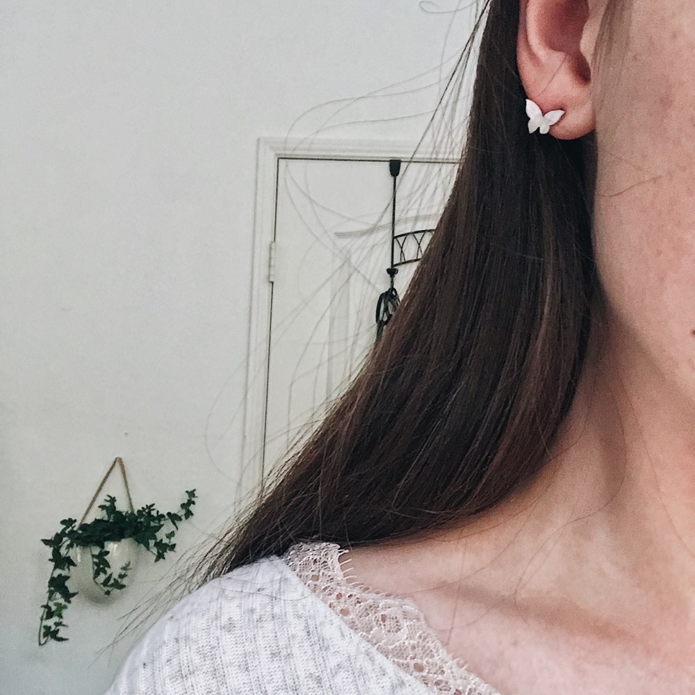 Beautiful silver butterfly earrings!